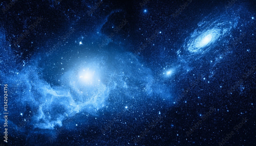 Naklejka premium Nebula and galaxies in space. Abstract cosmos background