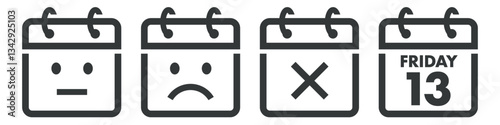 Fotografie An unlucky day on the calendar icon set
