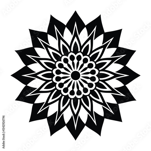 Abstract Floral Mandala Vector Illustration Isolated 