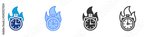 Deadline icon set multiple style collection