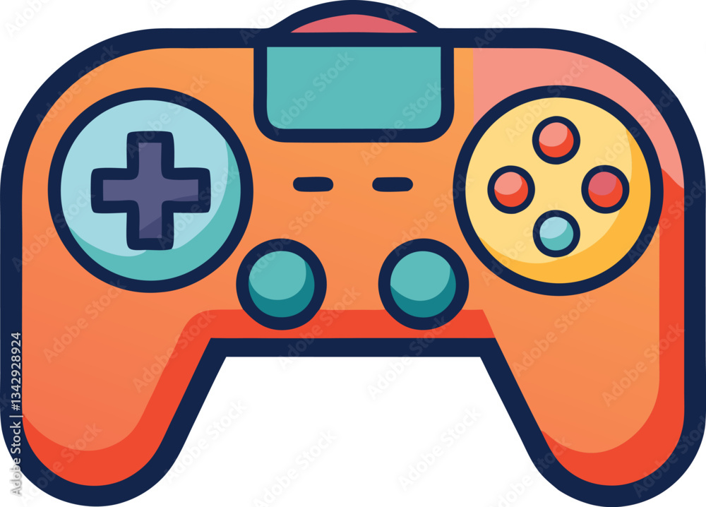 A vibrant and playful illustration of a green game controller featuring colorful buttons and a modern design, ideal for gaming visuals.
A vibrant and playful illustration of a green game controller featuring colorful buttons and a modern design, ideal for gaming visuals.