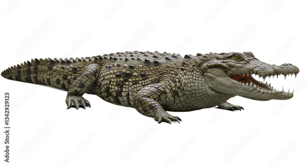 Naklejka premium crocodile isolated on white background