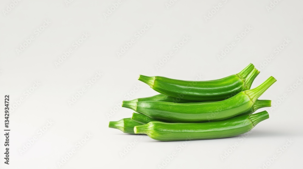 Fresh green zucchini stacked on a light background Fresh green zucchini stacked on a light background