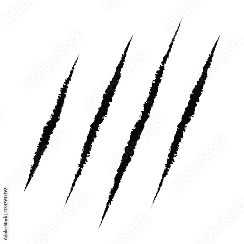 Claws scratches icon, vector silhouette, Claw scratches sign vector. Claws scratches icon isolated on white background, vector illustration. 