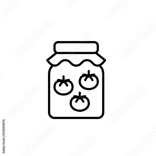 Pickled tomatoes in jar. Food preserves. Pixel perfect, editable stroke vector icon