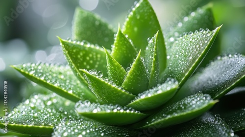 Aloe vera, a succulent plant revered for its soothing and regenerative properties, forms the foundation of luxurious skin care cosmetics, offering a natural path to revitalized and radiant skin. photo