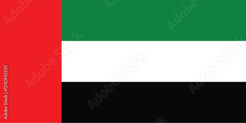 Nationall flag of United Arab Emiratest. Vector illustration
