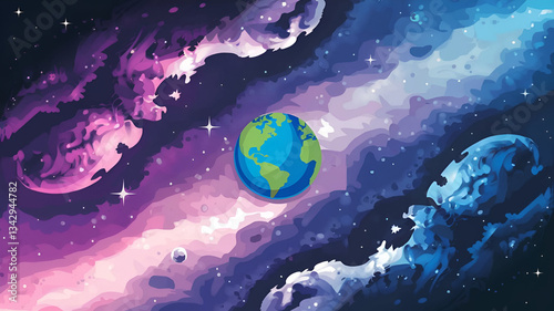 planet earth in space illustration