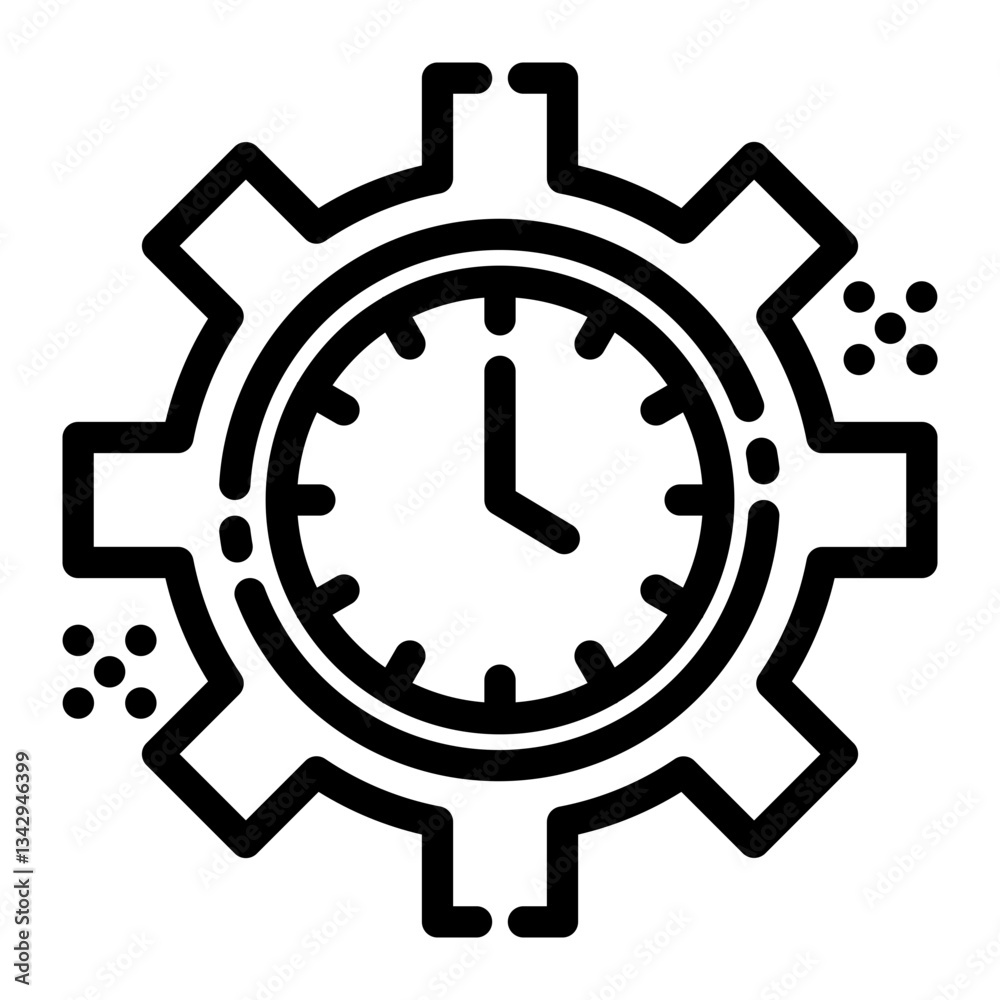 Timing Icon in Outline Style. Line Art Timing Icon in Outline Style. Line Art