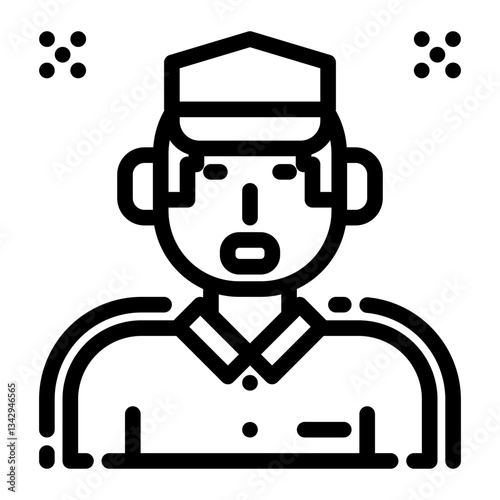 technician man Icon in Outline Style. Line Art