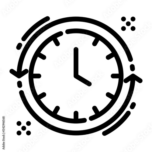 twenty four hours Icon in Outline Style. Line Art