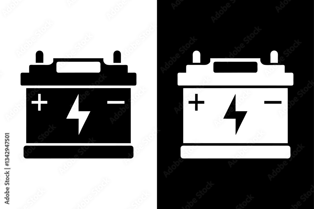 Minimalist Car Battery Silhouette Download Vector Icon. Minimalist Car Battery Silhouette Download Vector Icon.