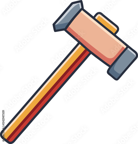 Judge gavel vector illustration design, A vector image of a judge's gavel with a wooden handle and metal heads, symbolizing justice, law, and courtroom decisions.
