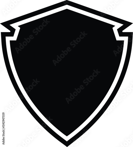Shield vector line black vector design illustrator. Collection of protect shield. Vector security shield badge