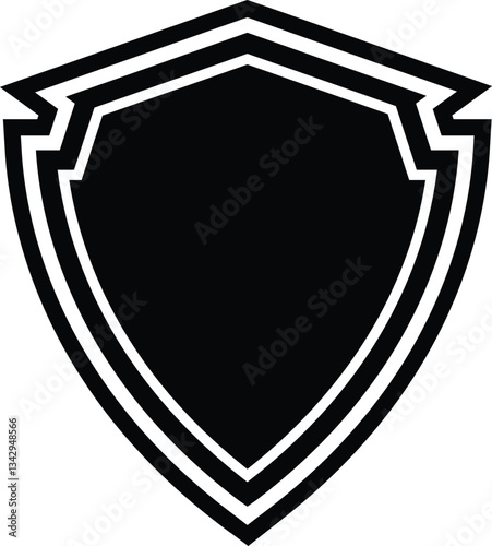 Shield vector line black vector design illustrator. Collection of protect shield. Vector security shield badge