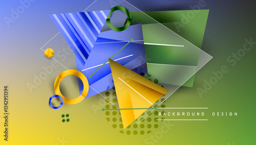 Abstract background geometric design with colorful gradients