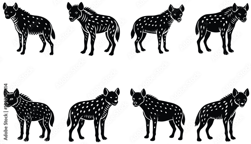 Obraz premium Hyena Vector Shilhouette Bundle Set Collection