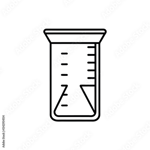 Simple Line Drawing of a Graduated Cylinder