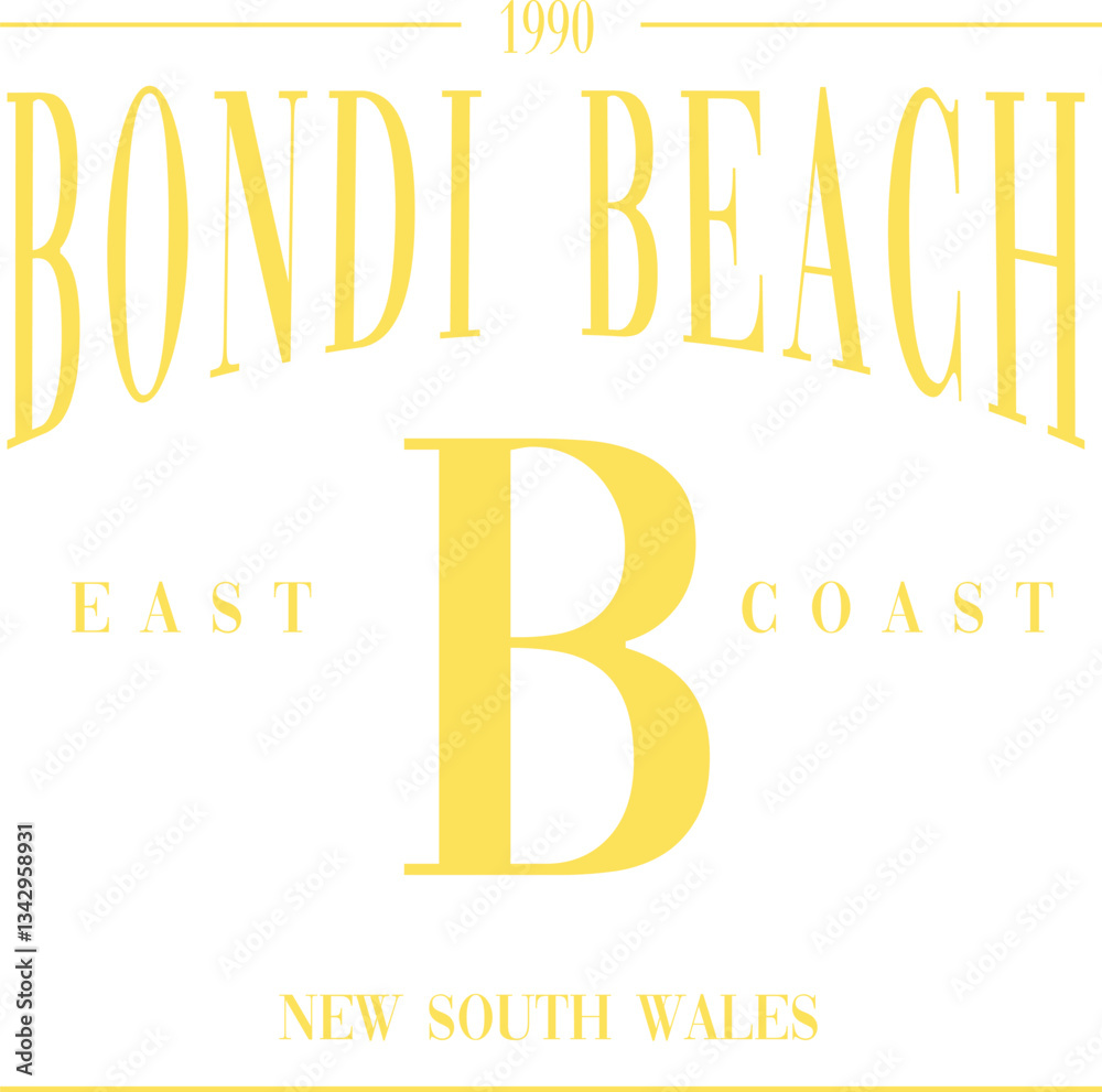 Obraz premium Bondi beach australia straya oz aus pink sydney Trending Whreaf Graphic Tee t-shirt logo slogan graphic artwork typography tote badge emblem crest layout y2k fashion 