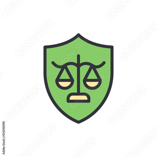 Attorney security colored icons, minimalist vector illustration ,simple transparent graphic element .Isolated on white background