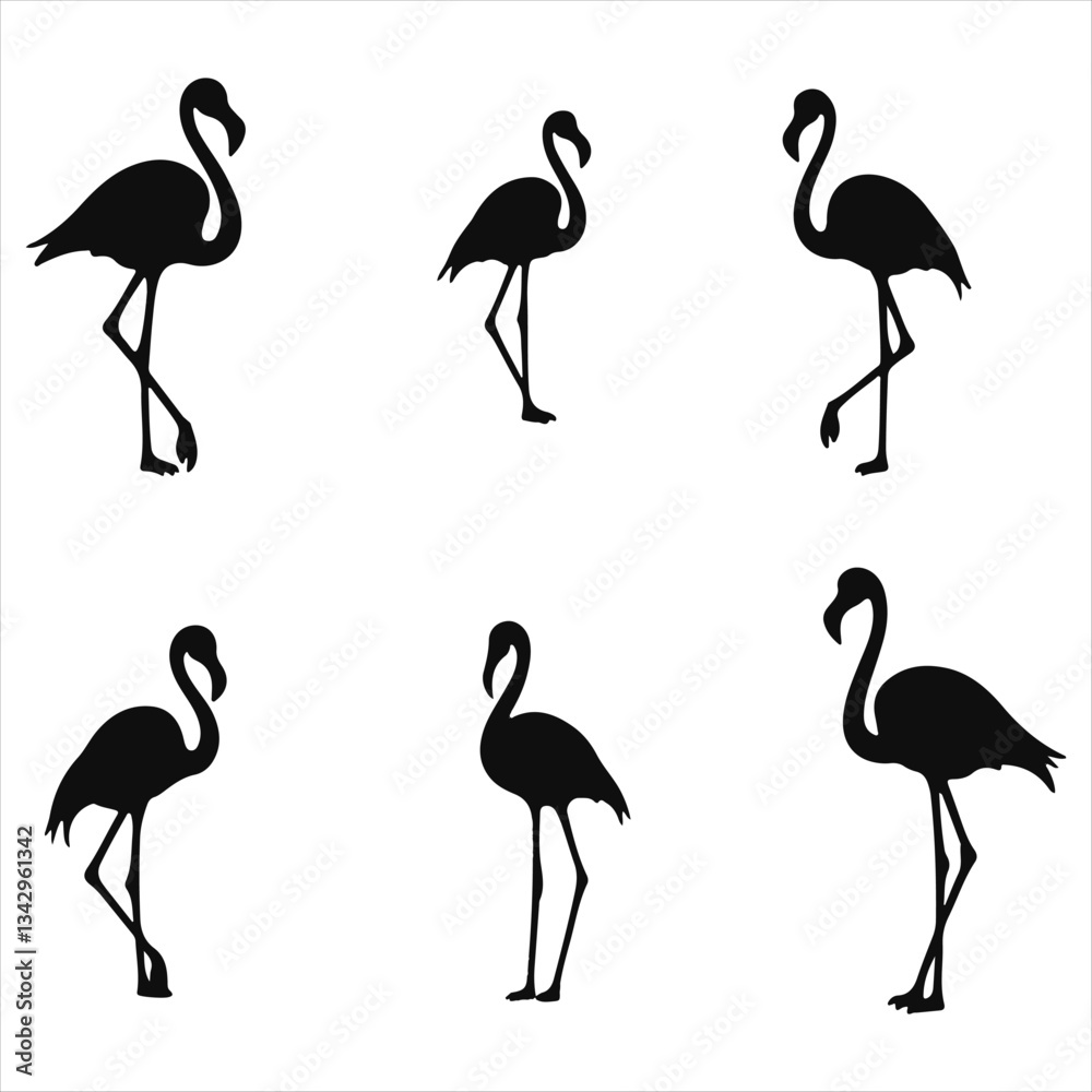 Obraz premium Elegant flamingo silhouette designs for Logos and Branding