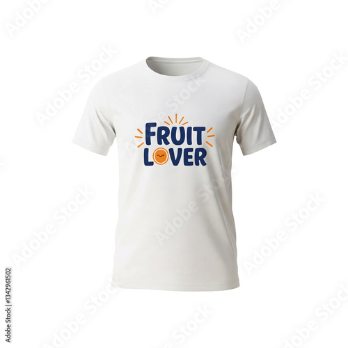 Fruit Lover White Tee – Navy Blue Text, Orange Accent, Casual Gift Idea