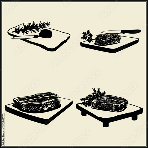 Silhouette of Meat Cutting Board, Scene