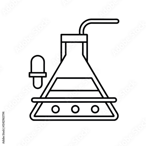 Blue liquid in glassware during a scientific lab experiment