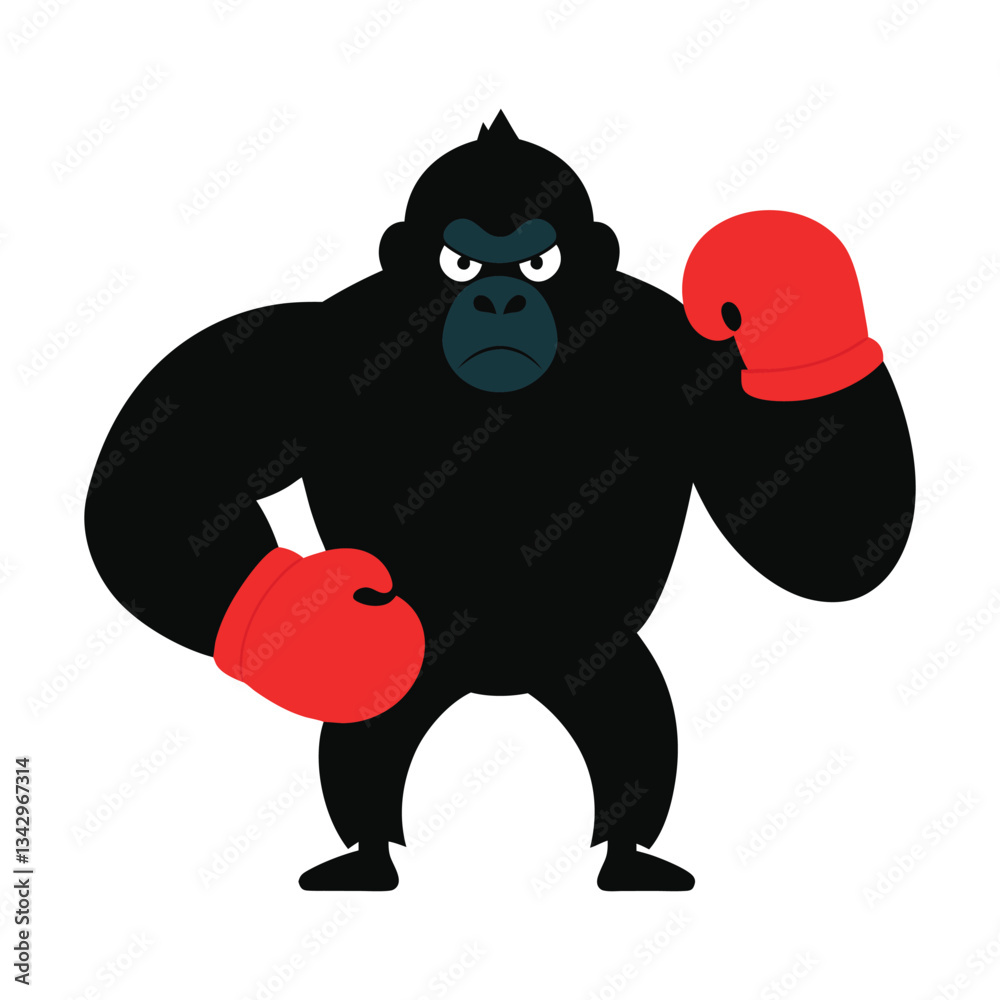 Naklejka premium Powerful Gorilla Boxer Mascot – Strong & Fierce Fighting Logo Design