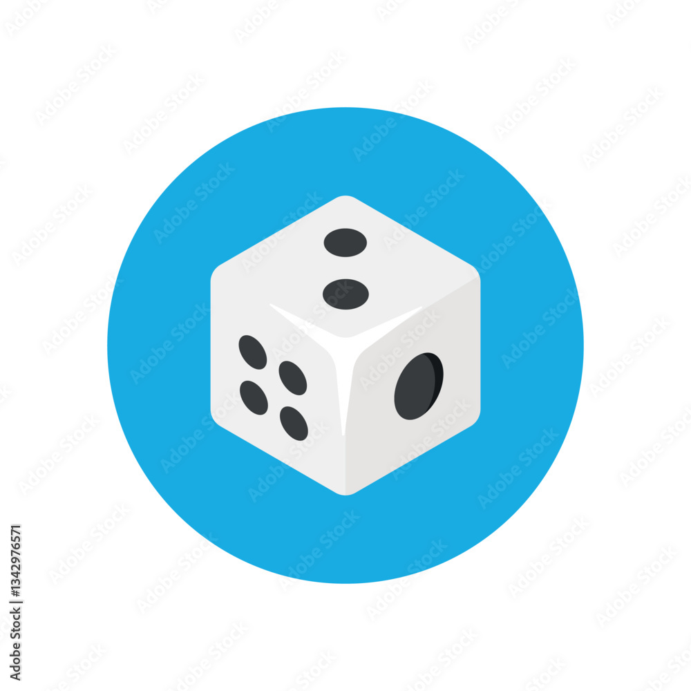 A vector illustration of a dice game design inside a circle. A vector illustration of a dice game design inside a circle.