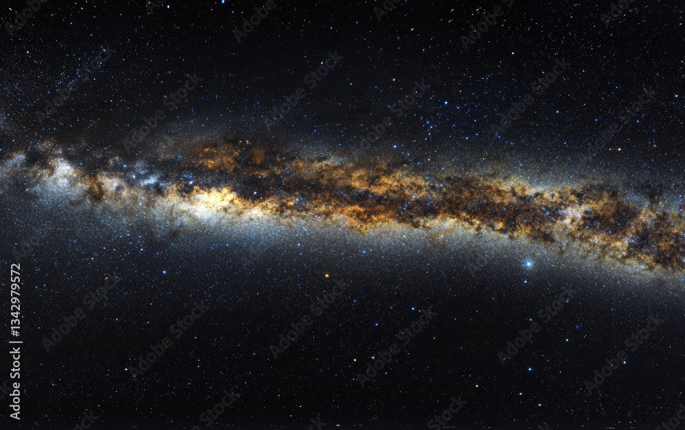 Fototapeta premium Stunning view of a spiral galaxy in the night sky showcasing vibrant stars and cosmic dust