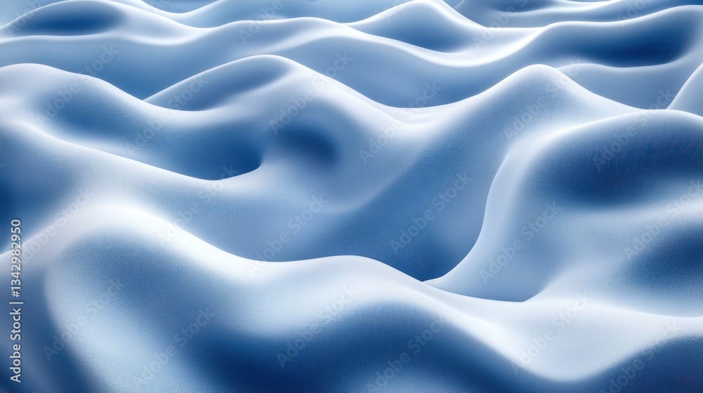 Obraz premium Abstract Blue Undulating Landscape: A Serene 3D Render