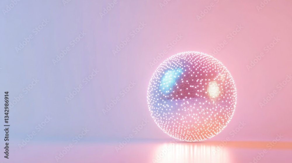 A luminous sphere reflecting light against a gradient background A luminous sphere reflecting light against a gradient background
