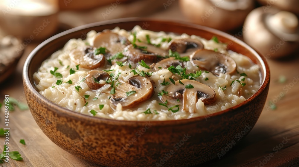 A creamy symphony of mushrooms and rice, simmered in a rich broth until the grains are tender and the flavors harmonize, a testament to culinary artistry. A creamy symphony of mushrooms and rice, simmered in a rich broth until the grains are tender and the flavors harmonize, a testament to culinary artistry.