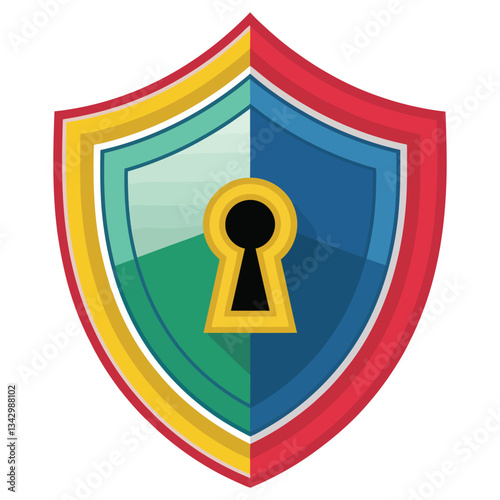Cybersecurity Wireframe Shield.