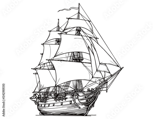 traditional ship pattern vector