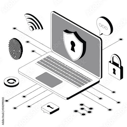 Cybersecurity Network Vector.
