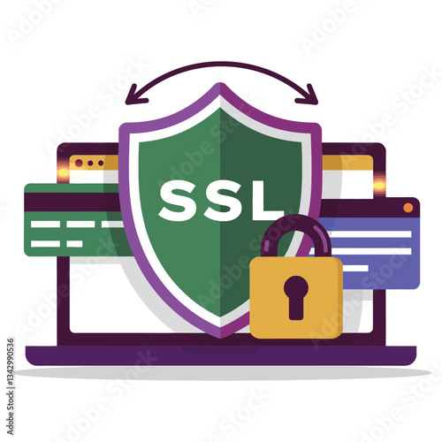 SSL Secure Transaction Concept Art.