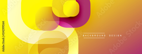Circular abstract design with overlapping translucent circles and round shapes, blending gradients and smooth curves, creating depth, contrast, and a dynamic visual effect
