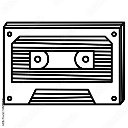 Classic Old Cassette Doodle Icon