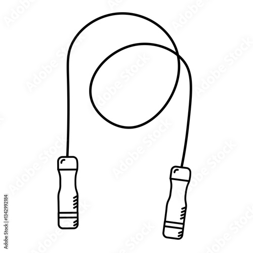 Jumping Skipping Rope Doodle Icon