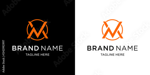 Creative VM,MV Letter Logo with Abstract, Illustration, Design Inspiration, Vector, Icon
