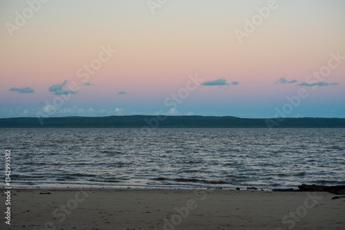 Wallpaper Mural Twilight view from Norfolk Beach Coochiemudlo Island, looking to the east over Moreton the Bay to Stradbroke Island. Queensland, Australia. Torontodigital.ca