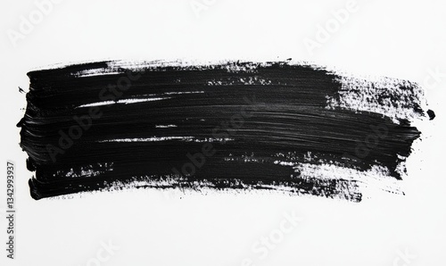 Black paint brush stroke on white background. (3)