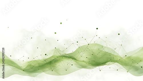 Green Data Wave Abstract Background.