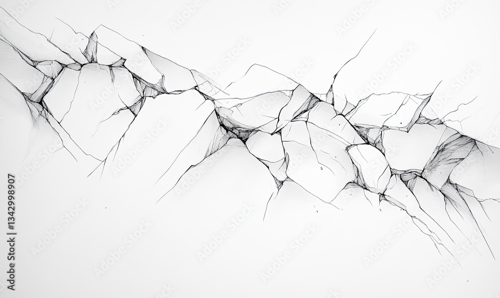 Abstract monochrome cracked surface sketch. Abstract monochrome cracked surface sketch.