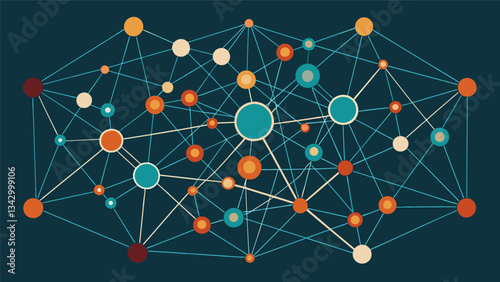 An intricate web of interconnected lines and nodes portraying the complex and interconnected nature of highspeed data transmissions.. Vector illustration