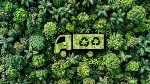 Eco friendly transport and green logistics trucks utilizing clean energy for sustainable travel