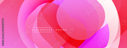 Circular abstract design with overlapping translucent circles and round shapes, blending gradients and smooth curves, creating depth, contrast, and a dynamic visual effect