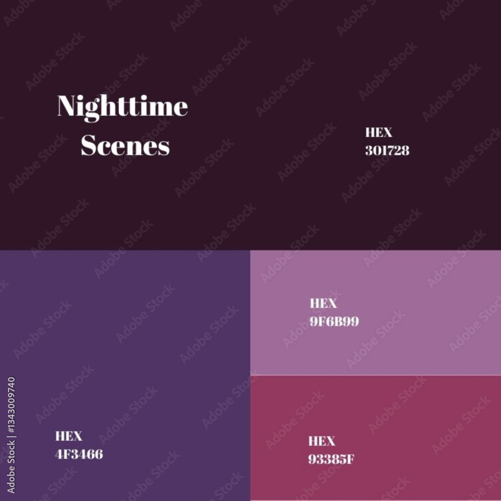Fototapeta premium Moonlit Tales: A Nighttime Stories-Inspired Color Palette